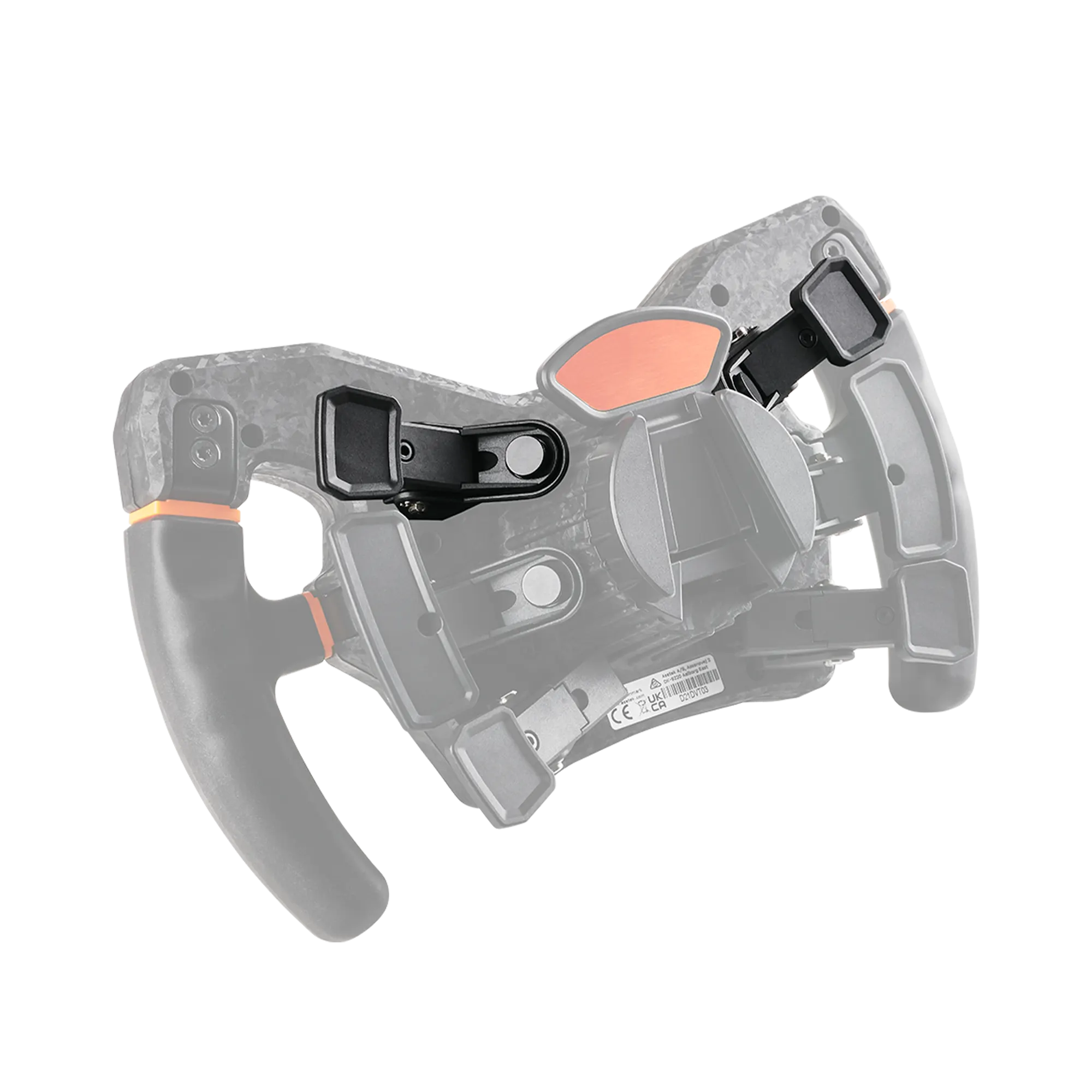 Asetek Magnetic Input Paddles for competitive gaming with dual bindable inputs in carbon composite providing high rigidity