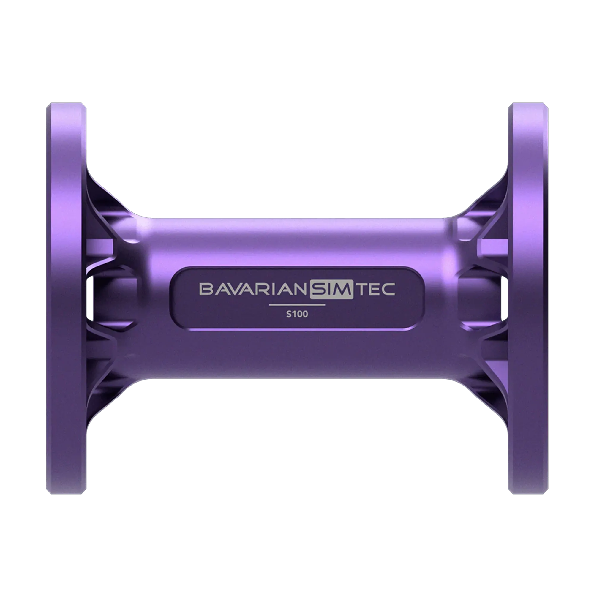 Purple BavarianSimTec Spacer with 70mm bolt pattern for steering wheels and wheelbases, showcasing quality design and strength.