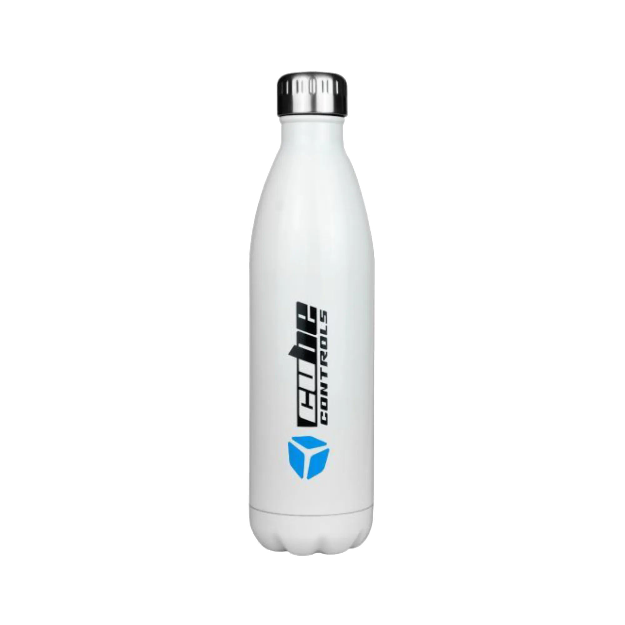 Cube Controls Water Bottle with minimalist branding and 800 ml capacity, designed for sim racing, gym use, or on-the-go hydration.