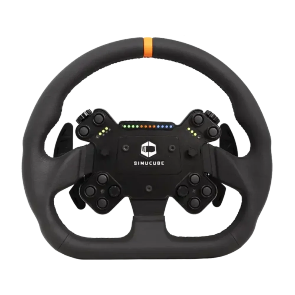 Simucube Valo GT-23 Leather Version racing wheel with premium grip and LED lights