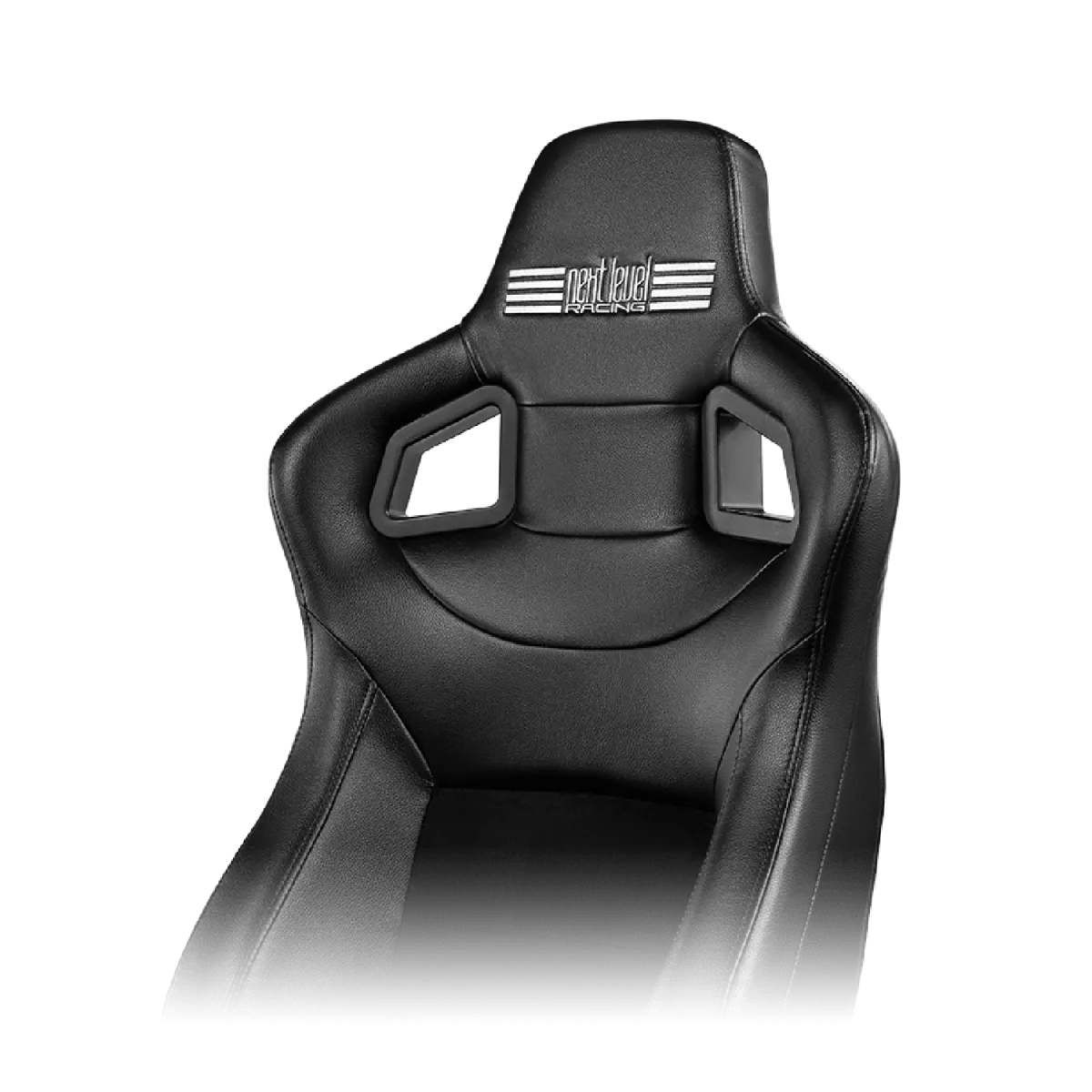 The Next Level Racing GTSeat Add-on black GT racing seat with ergonomic design and breathable fabric for sim racers.