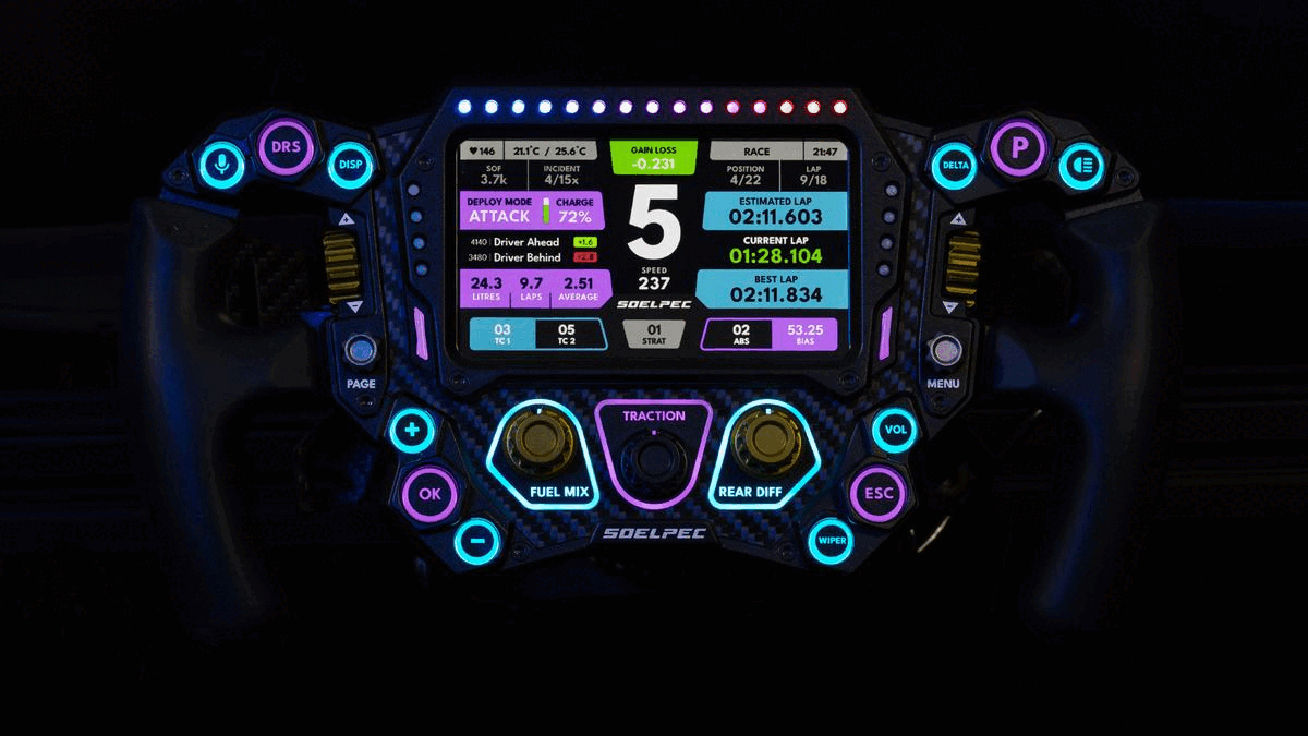 SOELPEC Spectra XR fully customizable RGB illumination with telemetry-driven light animations