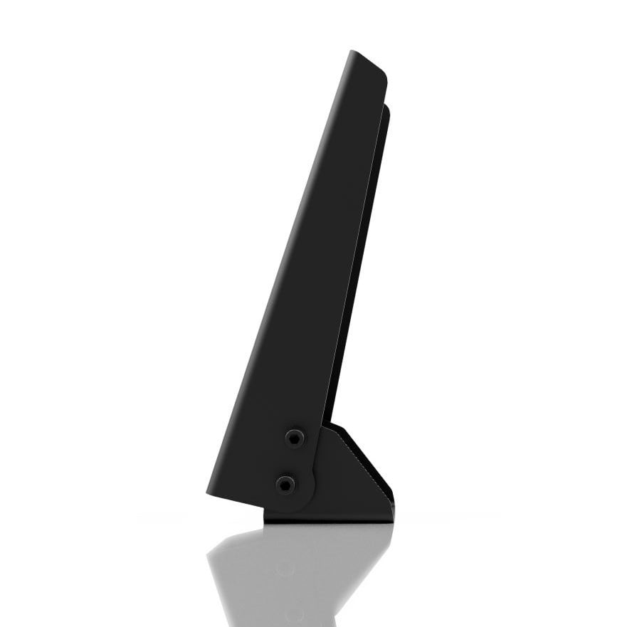 Side view of adjustable Sim-Lab Sim Foot rest for sim racing pedals, providing support with mounting options. Dimensions: 300x70 mm.