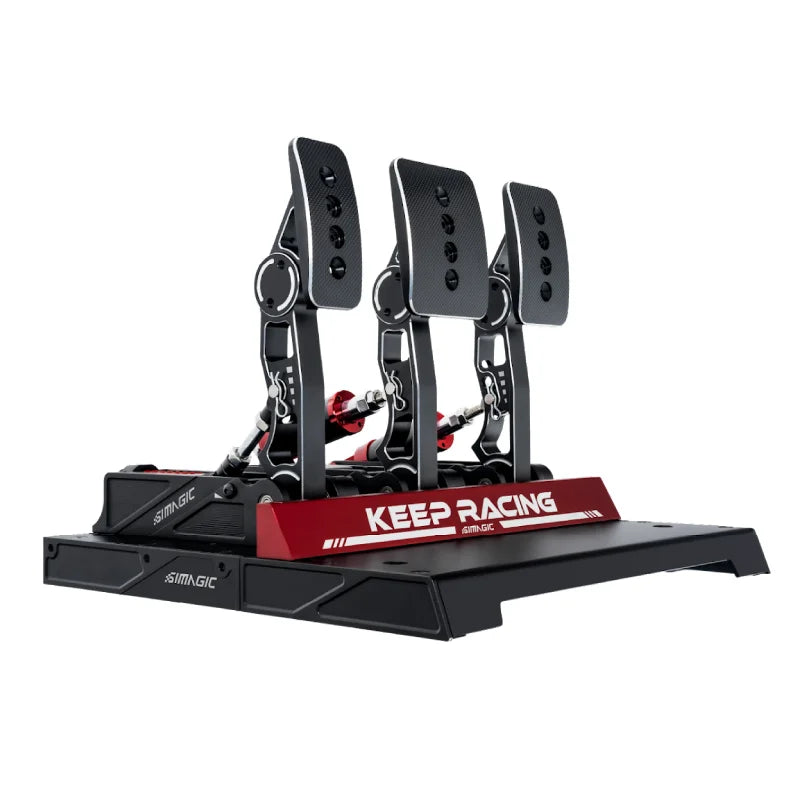 Simagic P1000 Pedals with sleek design for racing simulation.