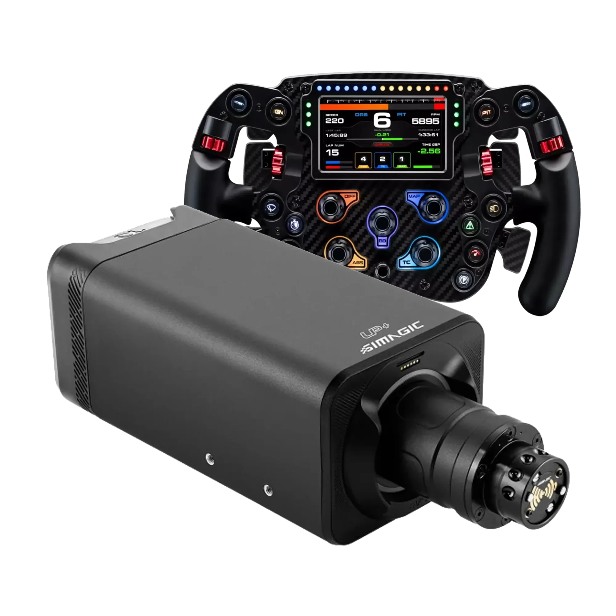 Simagic Alpha EVO Ultra + Simagic FX Pro mit 28-Nm-Direct-Drive-Wheelbase und Telemetrie-Display für dein Sim-Racing-Setup