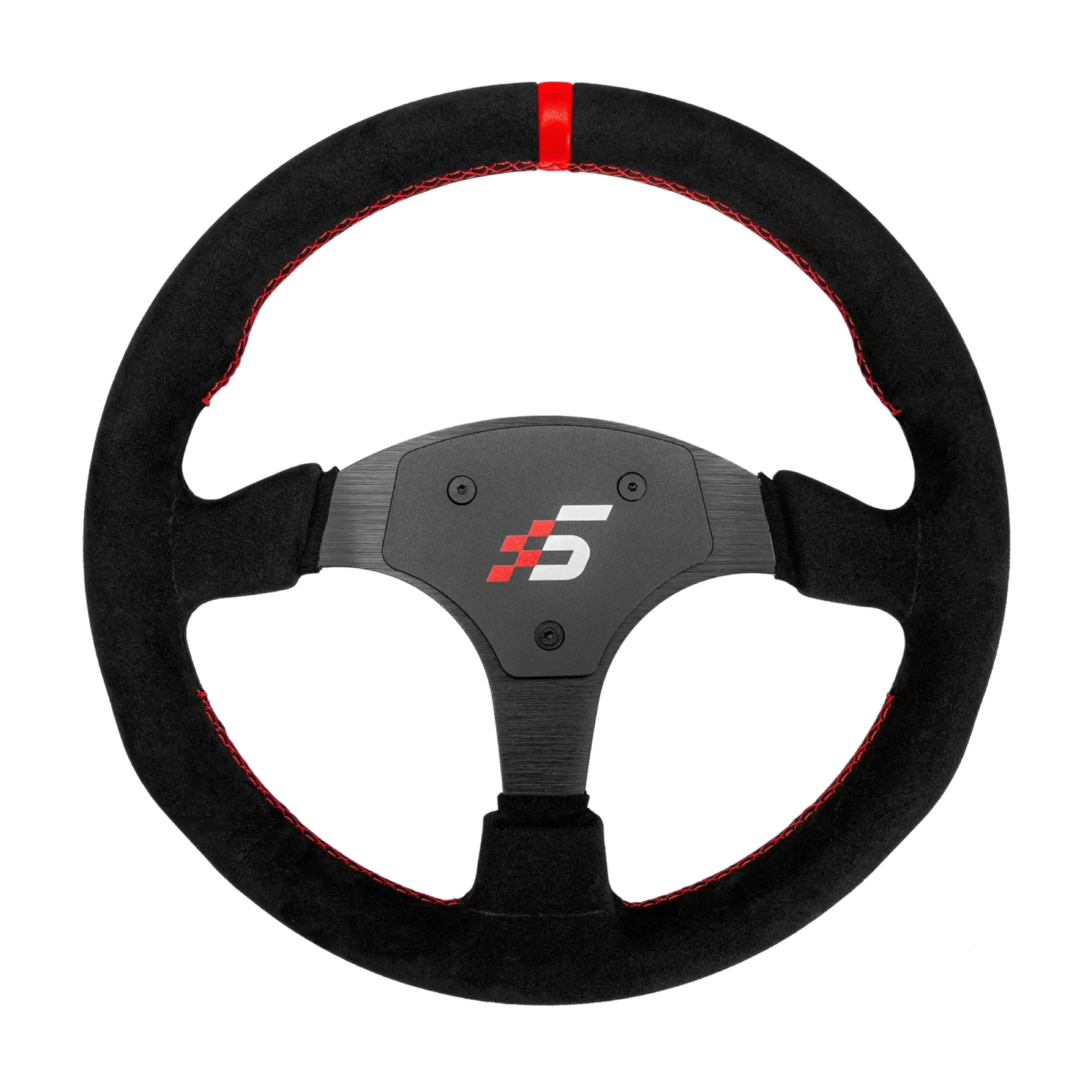 Simagic P-330R Alcantara racing wheel, CNC aluminum alloy, 330mm diameter, Alcantara grip, compatible with Simagic GT Pro Hub and GT1 Hub.
