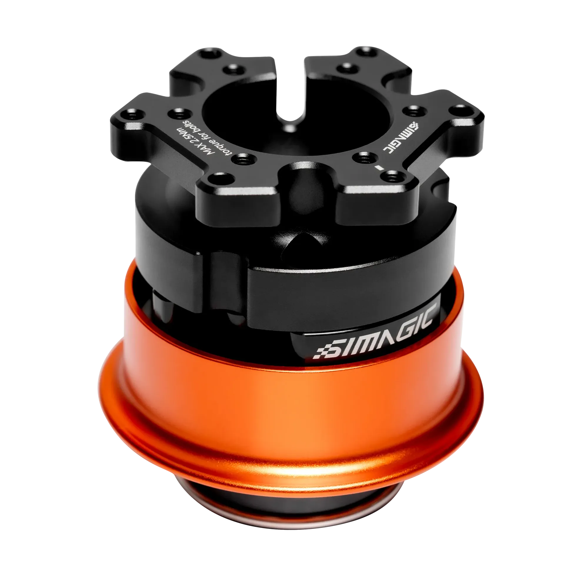 Simagic QR-A Quick Release Adapter for Alpha EVO, compatible with third-party steering wheels, 70mm hole pattern mount.