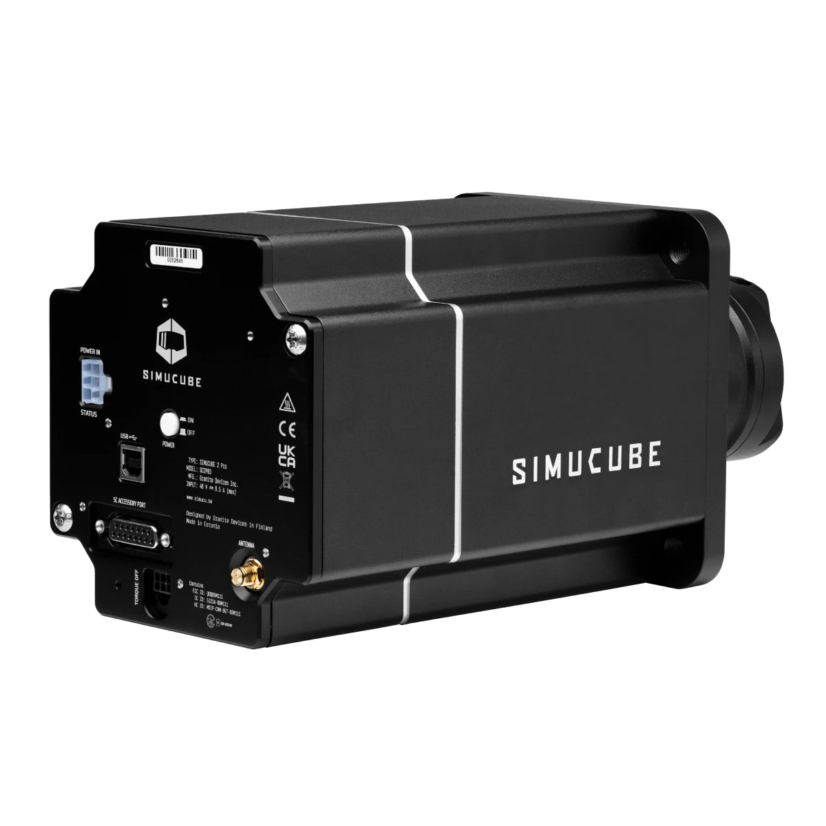 Simucube_2_Pro_sim_racing_Direct_drive_wheelbase_rear_isometric_view_GPerformance