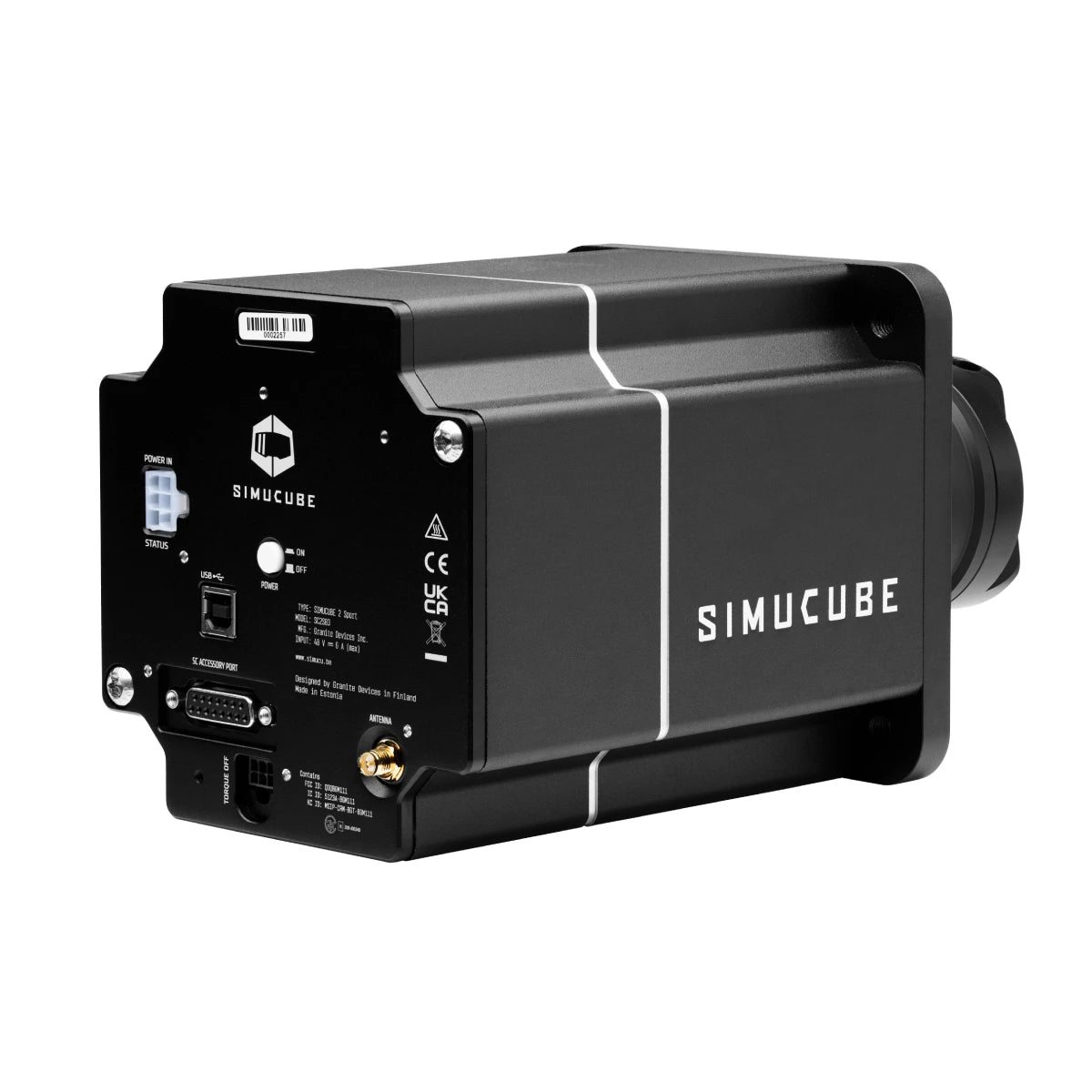 Simucube_2_Sport_Direct_drive_wheelbase_ rear_isometric view_GPerformance