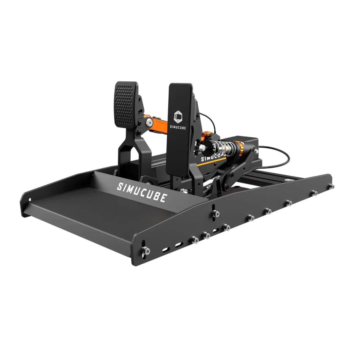 Simucube_Active_Pedals_Simucube-Throttle_+_SIMUCUBE_Baseplate isometric_front_view_GPerformance
