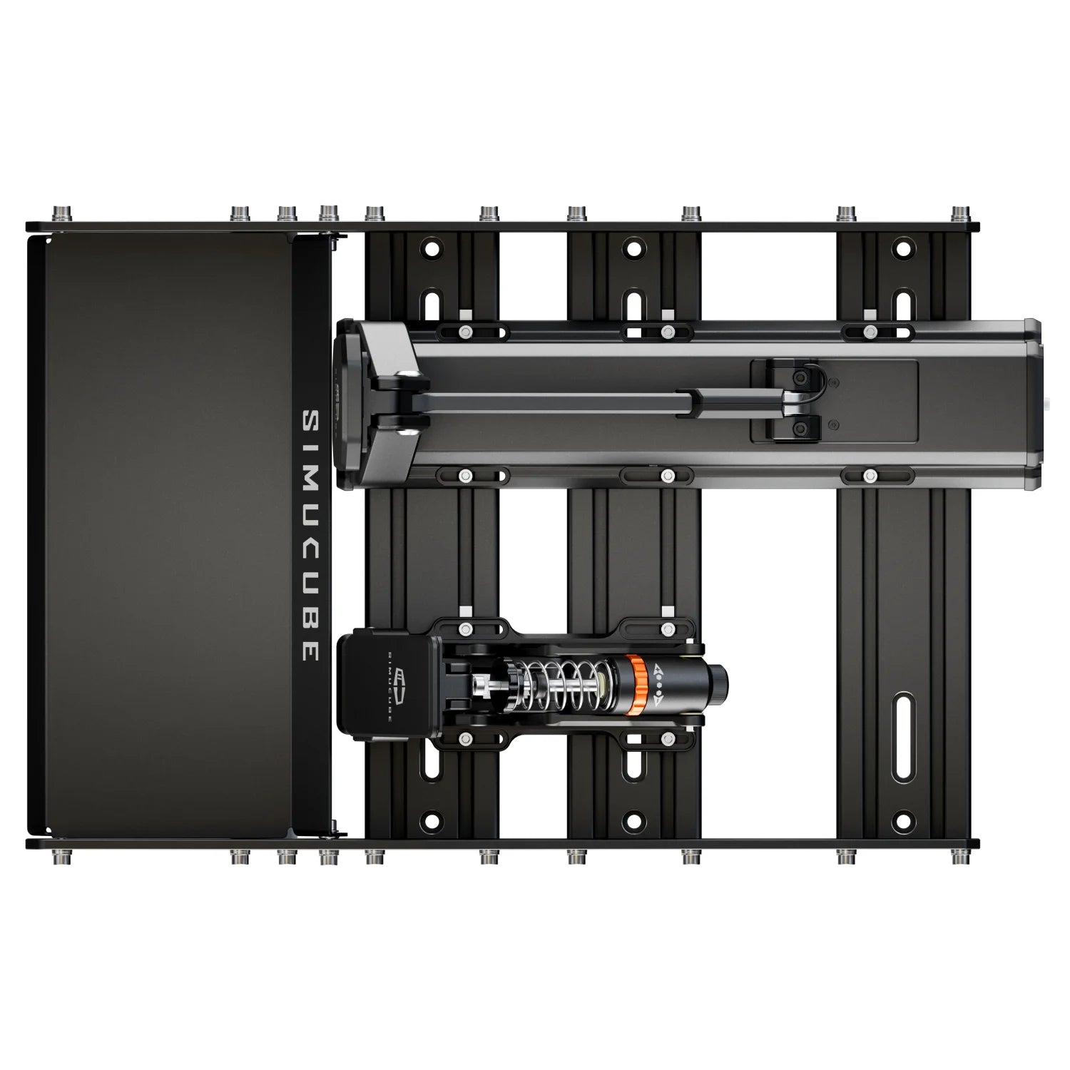 Bovenaanzicht van de Simucube ActivePedal Pro sim racing pedaal met 110kg remdruk en instelbare profielen voor realistisch racen.