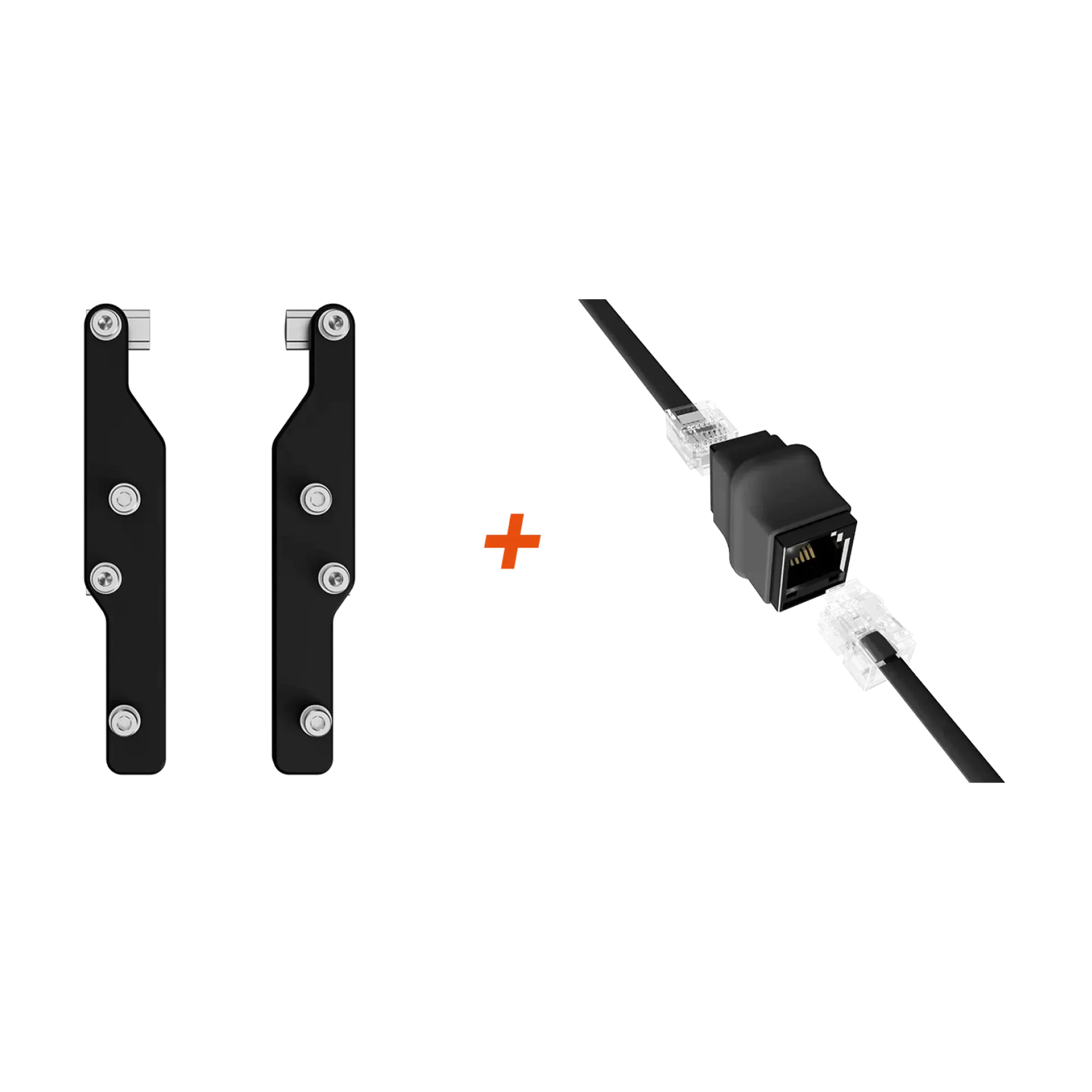 Pack d'accessoires Simucube Baseplate Mount pour Heusinkveld Sim Pedal Sprint avec composants de fixation et de connexion.