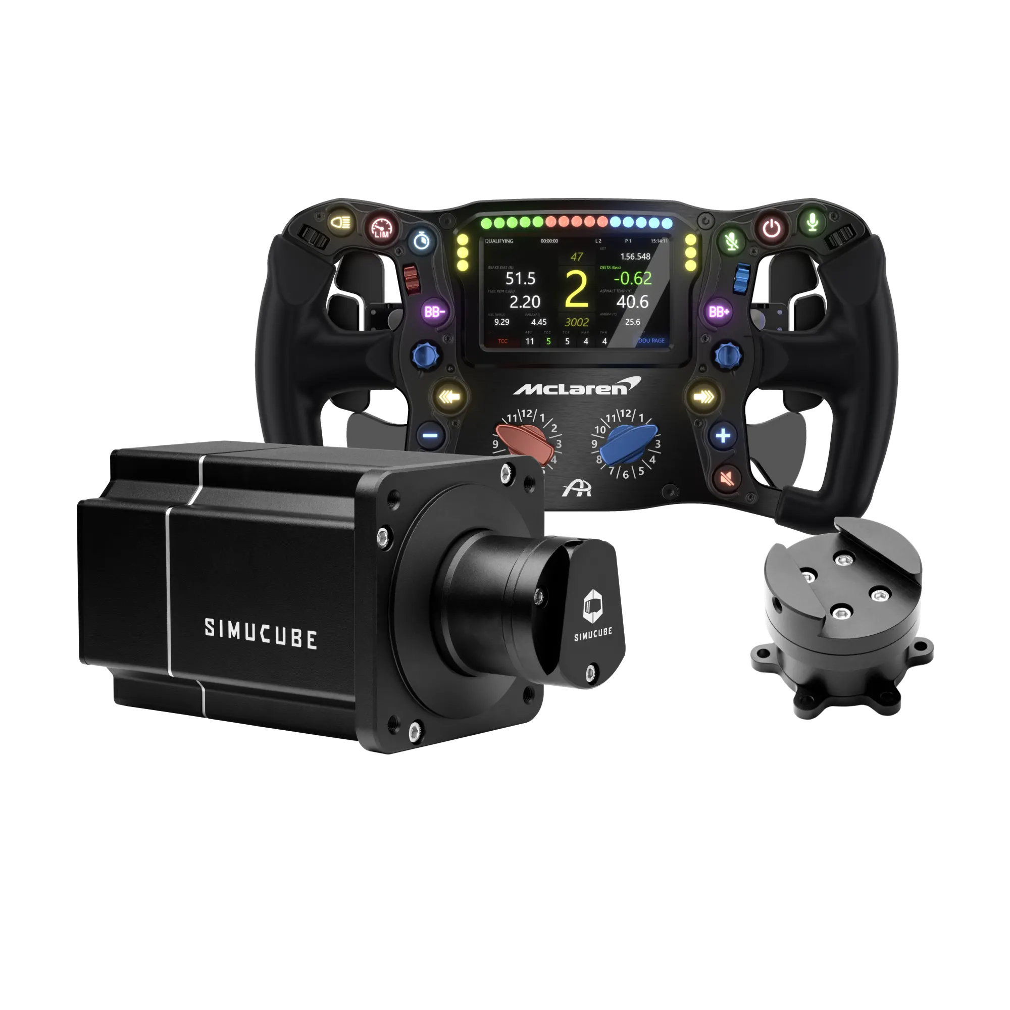 Simucube 2 Pro + Ascher Racing McLaren Artura Ultimate bundle with quick release wheel side kit
