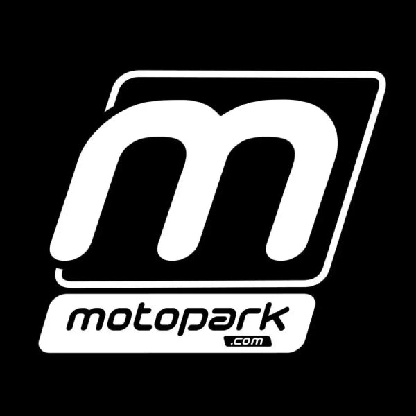 Logo of motopark.com featuring a stylized letter 'm' on a black background.