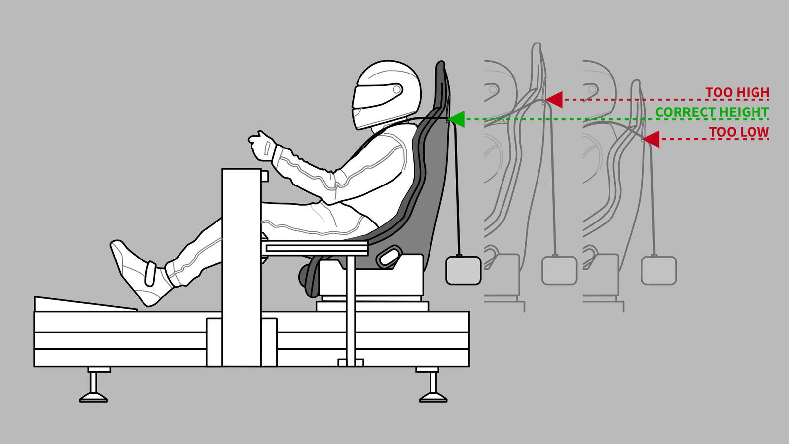 Correct seat belt slot height for QS-BT1 - slots level with the shoulders
