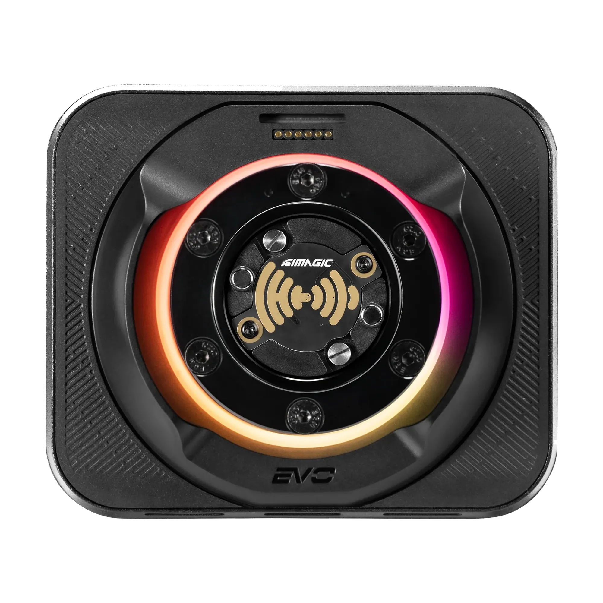 Simagic Alpha EVO Sport + Simagic GT Neo direct drive wheelbase with magnetic shifters and 9 Nm torque for sim racing.