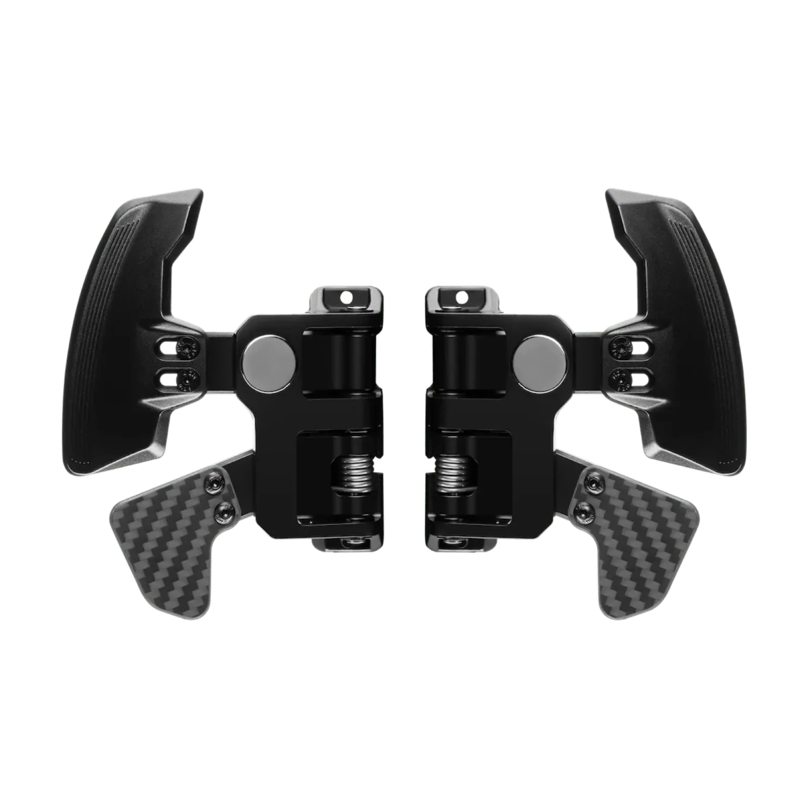 Simagic Dual Paddle Shifter Module featuring carbon fiber design for realistic sim racing gear shifts.