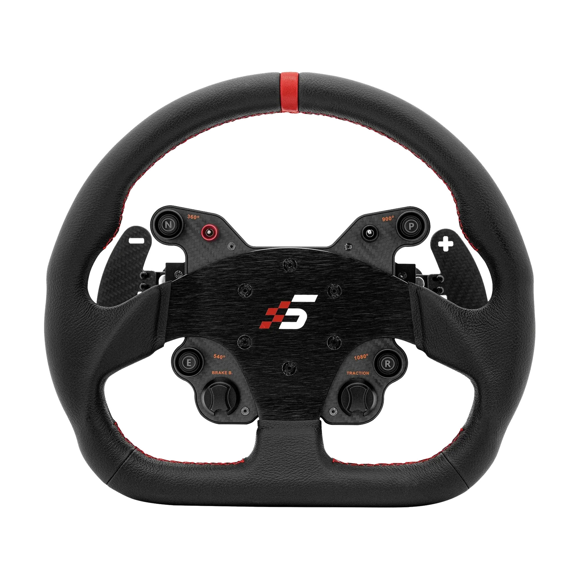 Simagic GT1-SD 330 mm GT steering wheel with magnetic paddle shifters and 4 buttons, designed for sim racing precision and performance.
