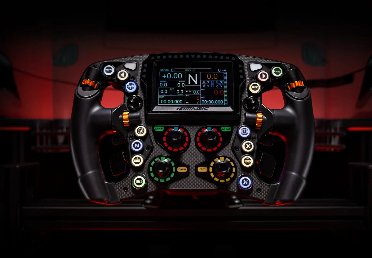 How to get started in sim racing - Simagic Zeus Formula steering wheel on an aluminium profile rig