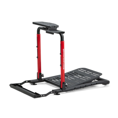 Next Level Racing Wheel Stand Lite 2.0, compact and adjustable sim racing stand for small spaces and easy storage.