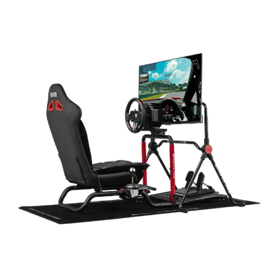 The Next Level Racing Victory Seat Add-On on Wheel Stand Lite 2.0 for ergonomic GT-style racing setup