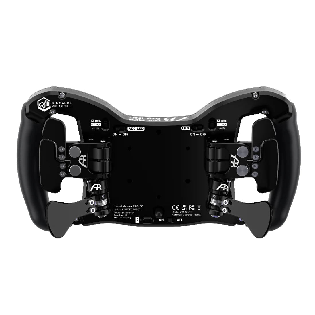 Vista posteriore dell’Ascher Racing McLaren Artura Pro che mostra componenti racing reali e integrazione ufficiale SimHub