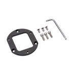 Ascher Racing Simucube 3 Quick Release Mounting Adapter with screws and wrench, CNC machined aluminum, compatible with Ascher Racing wheels.