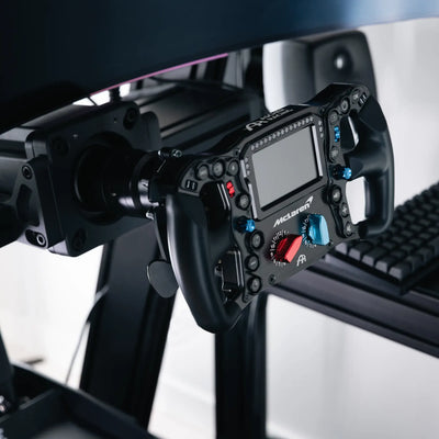 Ascher Racing McLaren Artura Ultimate simulated racing wheel with 4-inch display, identical to McLaren Artura GT4, 300mm diameter
