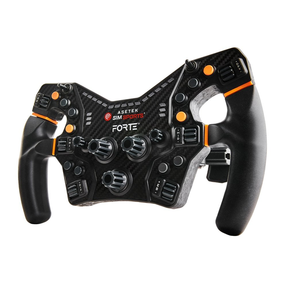 Asetek_SimSports_Forte_steering wheel_iso front side view_G-Performance