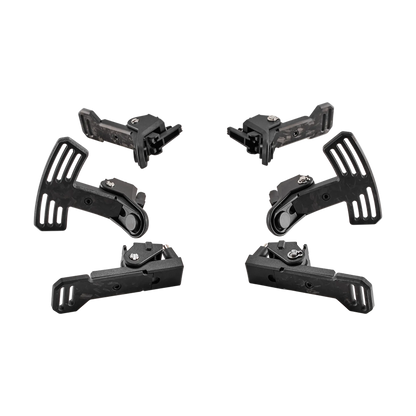 Asetek Carbon Paddles Kit showing sleek, lightweight carbon fiber steering wheel upgrades with high precision hall sensor paddles.