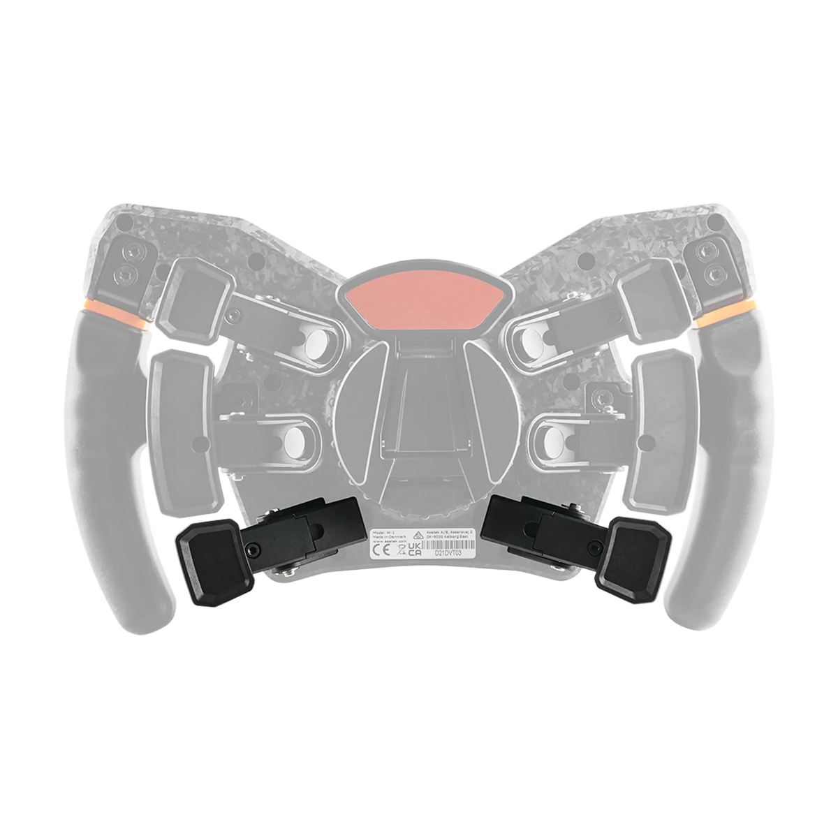 Asetek Clutch Paddles with dual clutch feature for optimal standing starts and 3 RaceHub configuration modes for enhanced racing performance.