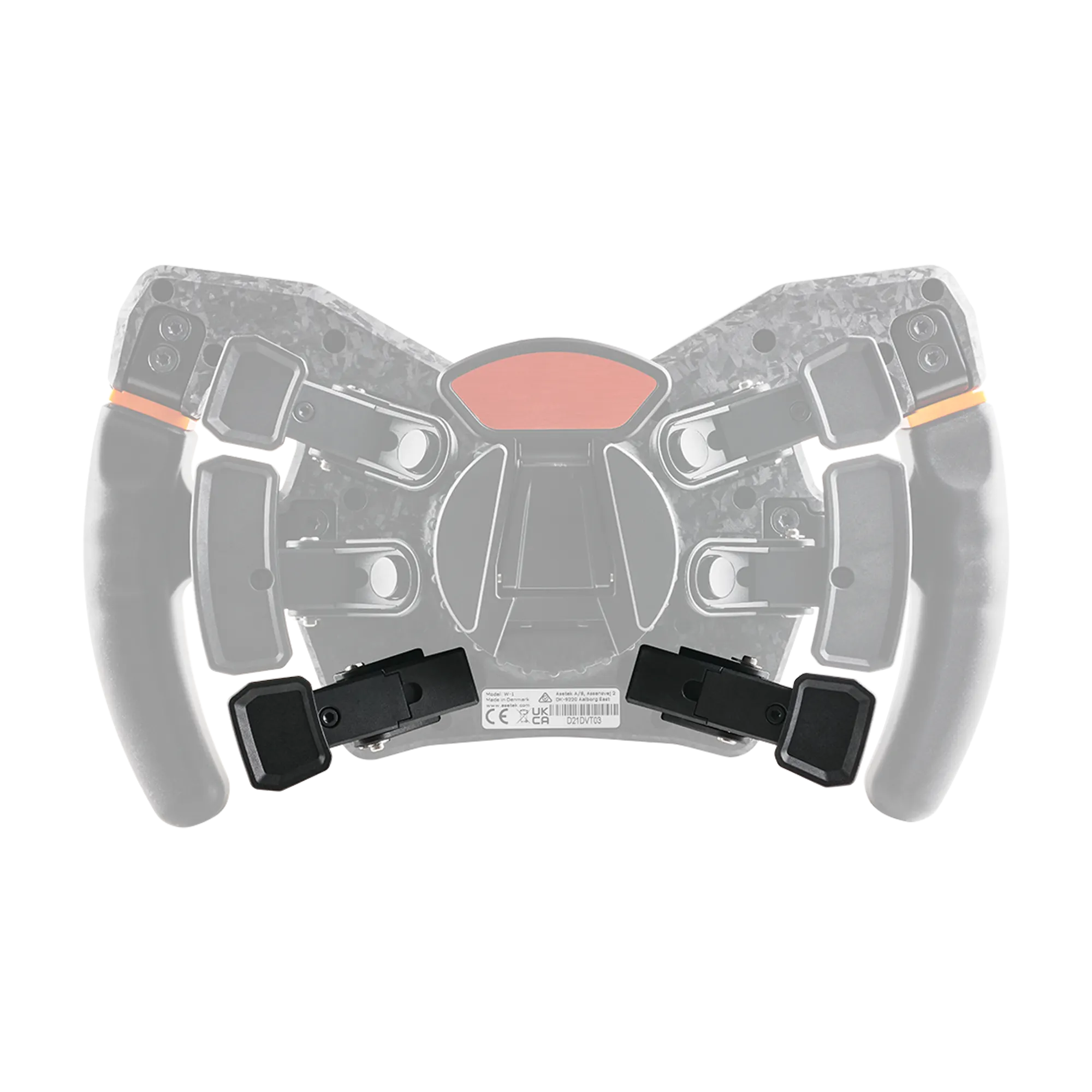 Asetek Clutch Paddles with dual clutch feature for optimal standing starts and 3 RaceHub configuration modes for enhanced racing performance.