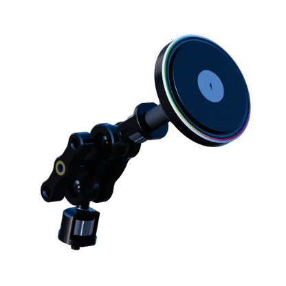 BavarianSimTec PitPower MagLock magnetic iPhone mount with 15W wireless charging, adheres to MagSafe standards, ideal for sim racing setups.