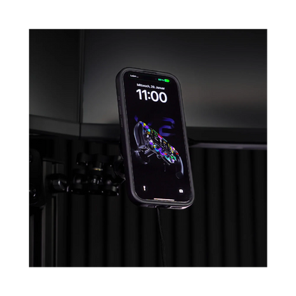 BavarianSimTec PitPower MagLock magnetic iPhone mount with built-in 65W charging, securely holds iPhone 12 or newer compliant with MagSafe.