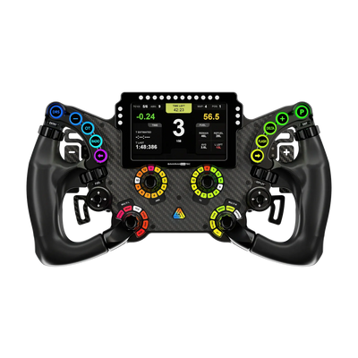 BavarianSimTec Delta PRO racing wheel with ergonomic grips and customizable features for immersive sim racing experience