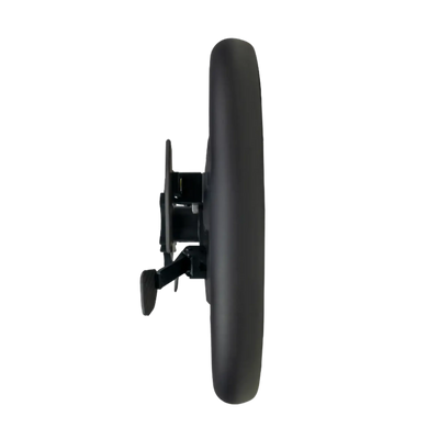 Boční pohled na Conspit 310 APEX (CDR), který ukazuje celokovovou pevnou konstrukci volantu a ergonomické prvky.