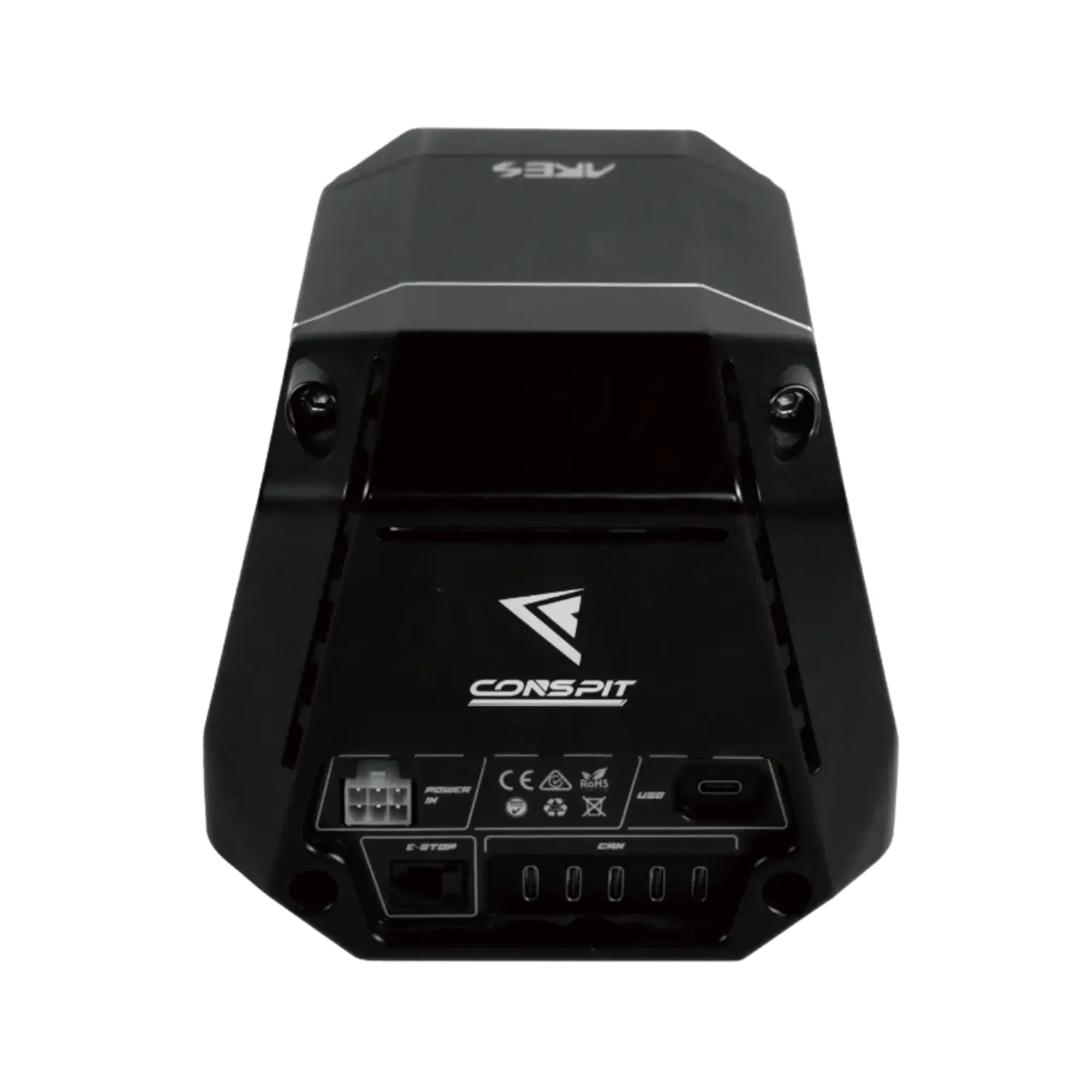 Conspit ARES 12 CDR direct drive wheelbase for sim racing with high-resolution optical encoder and low torque cogging.