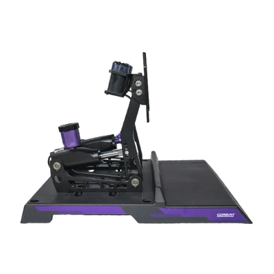 Side view of Conspit CPP LITE hydraulic pedals showing load-cell technology and hydraulic system for sim racing precision.