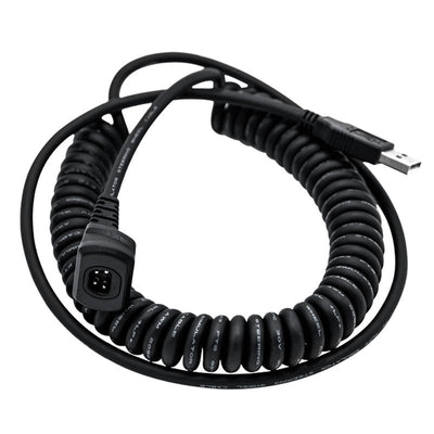 Cube Controls Q-Conn Magnetic USB Cable, black with bas-relief details, featuring Q-CONN connector.