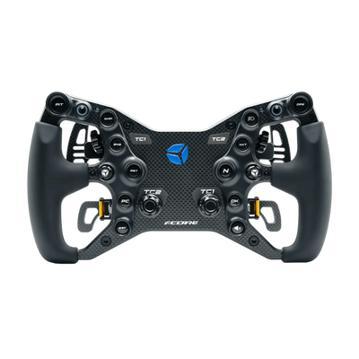Cube Controls F-Core EVO Formula Black racing wheel with premium design and precision controls for sim racing enthusiasts.