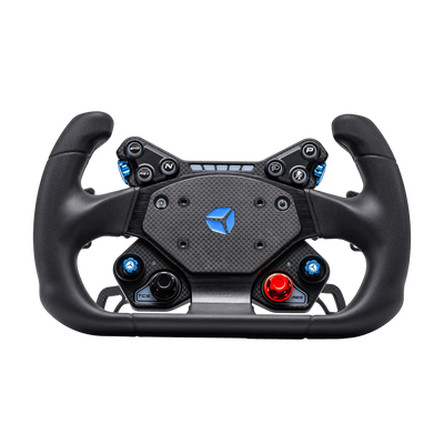 Volante Cube Controls GT PRO V2 Rubber con diametro di 298 mm, connessione USB/Bluetooth, frontale in fibra di carbonio e telaio in alluminio.