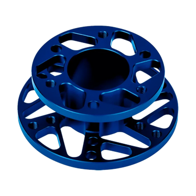 Cube Controls Universal Main Hub, CNC machined aluminum wheel hub, compatible with 3-bolt quick-release hubs, 1-inch and 70mm PCD.