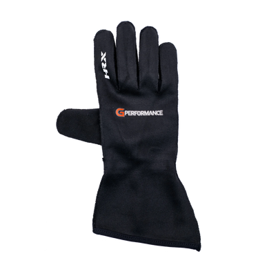 Rękawice kartingowe GPerformance K-Racer Pro FIA z ergonomicznym krojem i zewnętrznymi szwami dla większego komfortu i przyczepności, idealne dla kierowców.