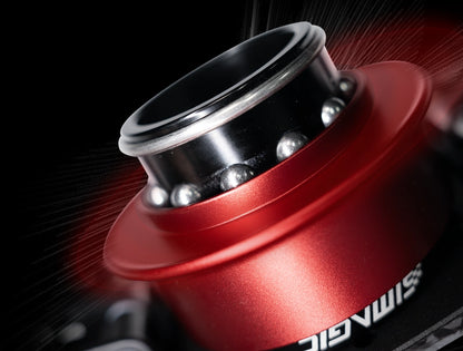 Close-up of Simagic Alpha EVO Pro component from Simagic GT Neo bundle, showcasing advanced sim racing direct drive technology.