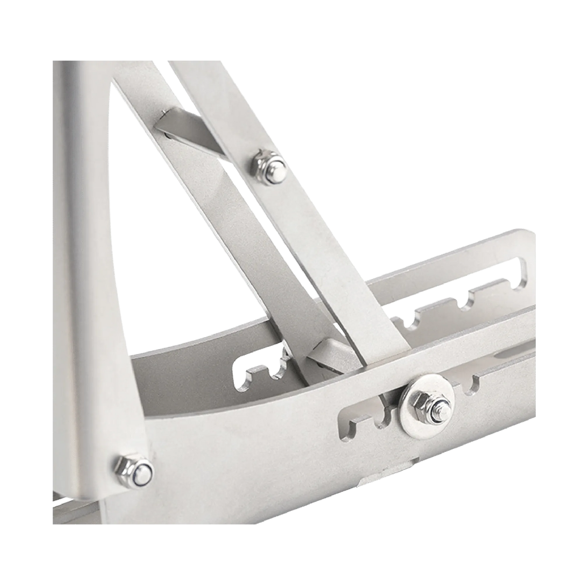 Close-up view of the Heusinkveld Rest Pedal showcasing adjustable footplate supports and strong construction for driving comfort.