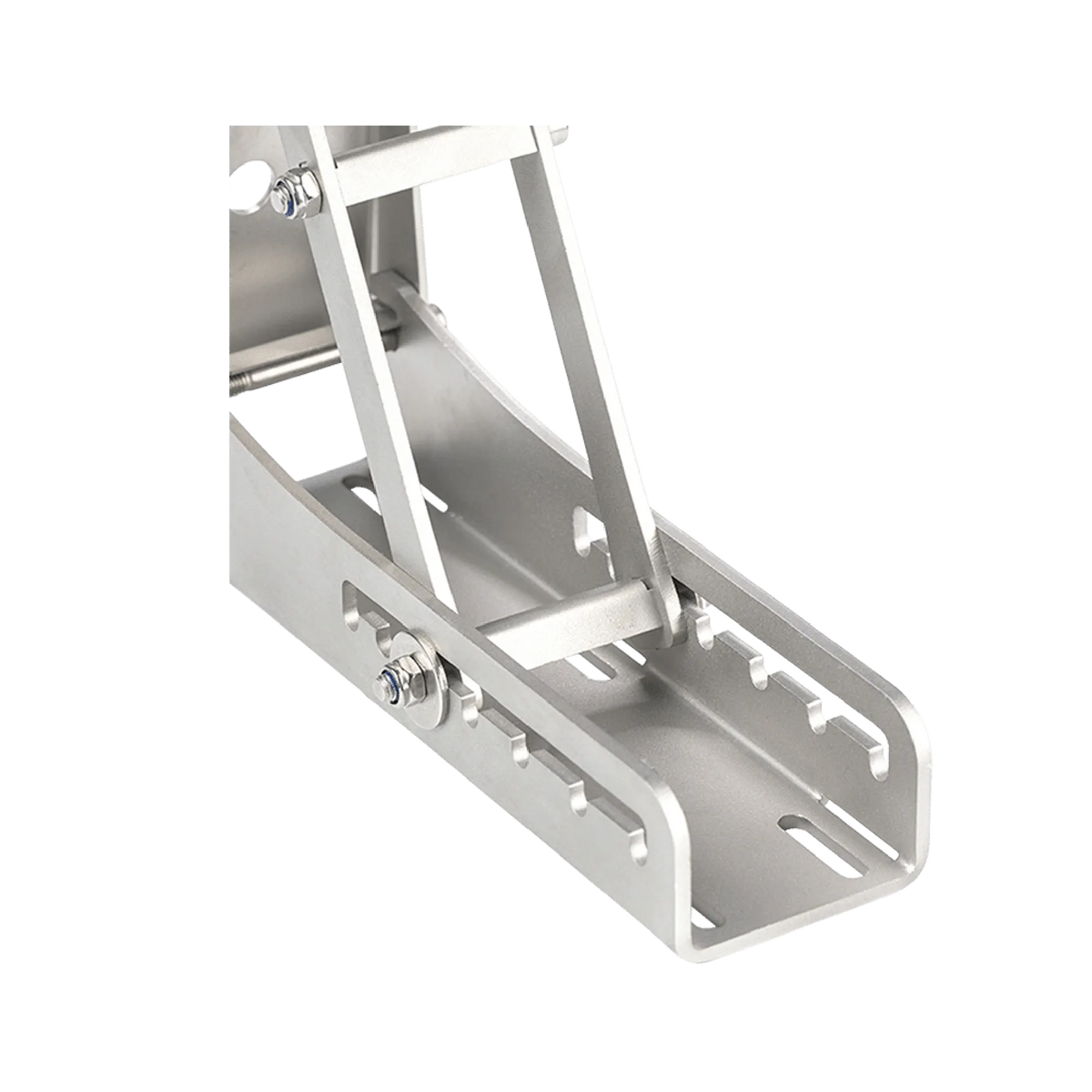 Heusinkveld Rest Pedal adjustable footplate with strong double supports for comfortable driving, preventing accidental pedal presses.