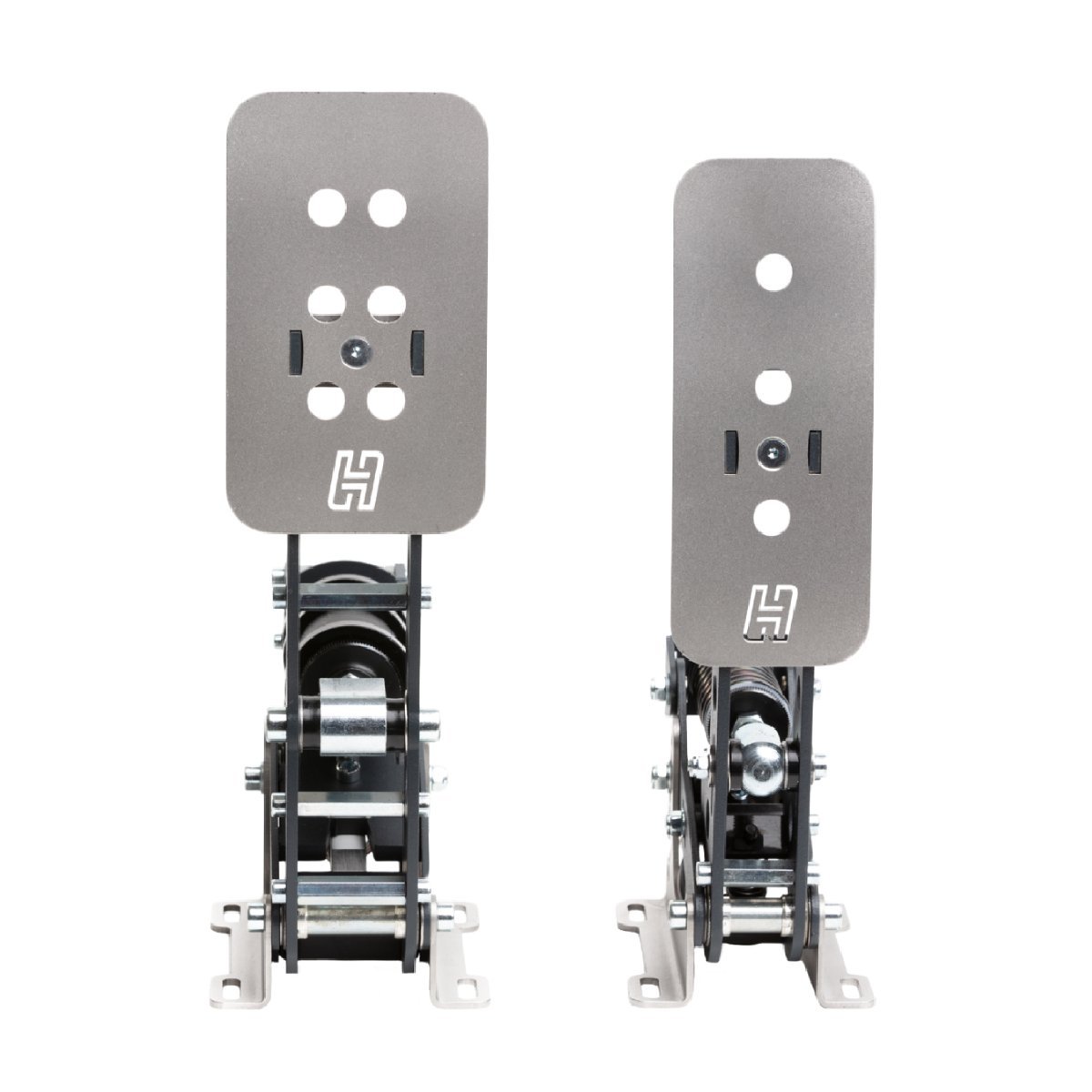 Pedalele Heusinkveld Sprint evidențiind designul ajustabil și software-ul SmartControl pentru pasionații de sim racing.