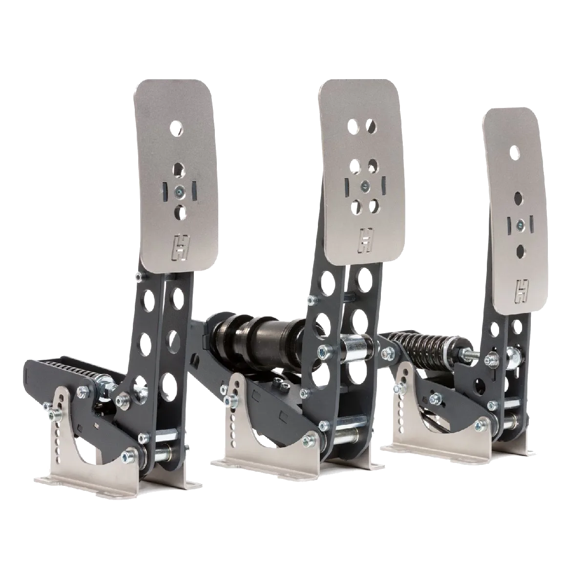Pedale Heusinkveld Sprint pentru sim racing, cu geometrie ajustabilă, design compact și compatibilitate cu software-ul SmartControl.