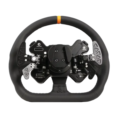 Simucube Valo GT-23 Leather Version Sim-Racing-Lenkrad mit hochwertigem Ledergriff, LED-Beleuchtung und magnetischen Schaltwippen.