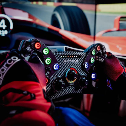 Moza Racing KS sim racing steering wheel - 1000x1000 - on sim 2 - G-Performance